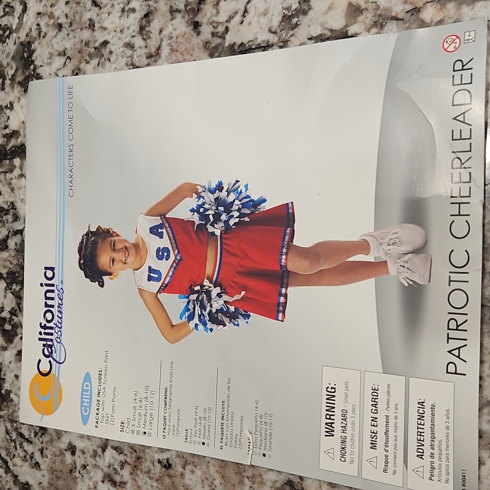 Patriotic cheerleadibger costume for kids